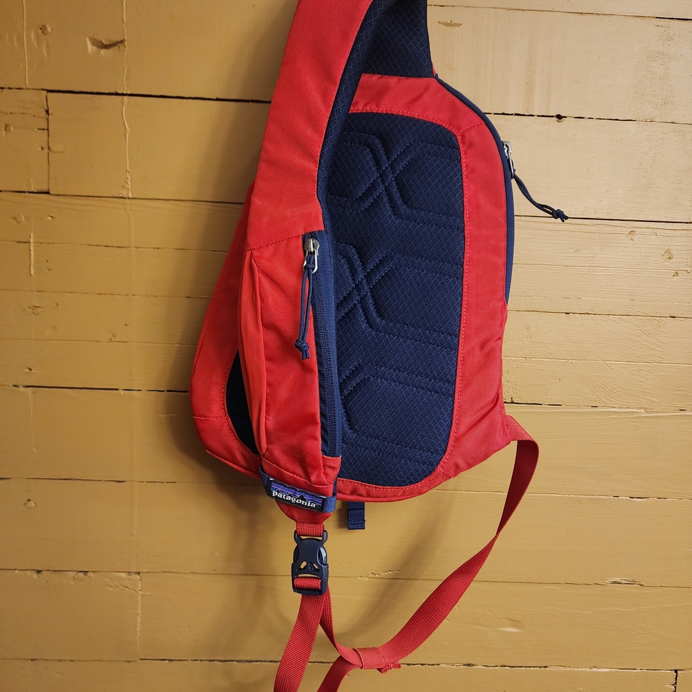 Patagonia Red and Blue Sling Backpack